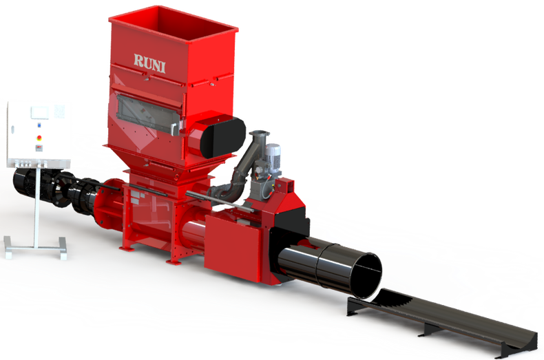 PUR, compacting, recycling, compression, screw compactor, RUNI PUR, compacting, recycling, compression, screw compactor, RUNI